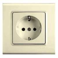 Розетка 1-я С Заземлением Крем Linnera