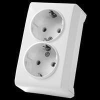 Розетка 2-я С Заземлением Белая Vera