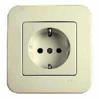 Розетка 1-я С Заземлением Крем Rollina