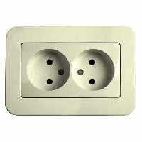 Розетка 2-я Без заземления  Крем Rollina