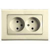 Розетка 2-я Без Заземления  Крем Linnera