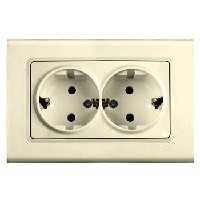 Розетка 2-я С Заземлением  Крем Linnera