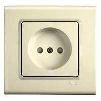 Розетка 1-я С защитными шторками Крем Linnera