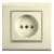 Розетка 1-я С защитными шторками Крем Linnera