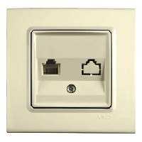 Розетка 1я Телефонная (RJ11)  Крем Linnera