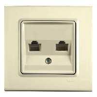 Розетка 2я Телефонная (2*RJ11)  Крем Linnera