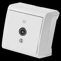 Розетка TV Проходная (12DB) Белая Vera