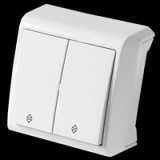 Выключатель 2-й Проходной Наружный Белый Vera