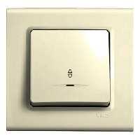 Выключатель 1-й Проходной С подсветкой Крем Linnera