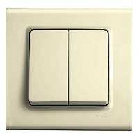 Выключатель 2-й Без подсветки Крем Linnera