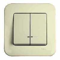 Выключатель 2-й С подсветкой Крем Rollina