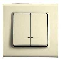 Выключатель 2-й С подсветкой Крем Linnera